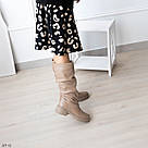 Зимові жіночі чоботи із натуральної шкіри бежевого кольору, фото 5