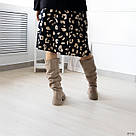 Зимові жіночі чоботи із натуральної шкіри бежевого кольору, фото 4