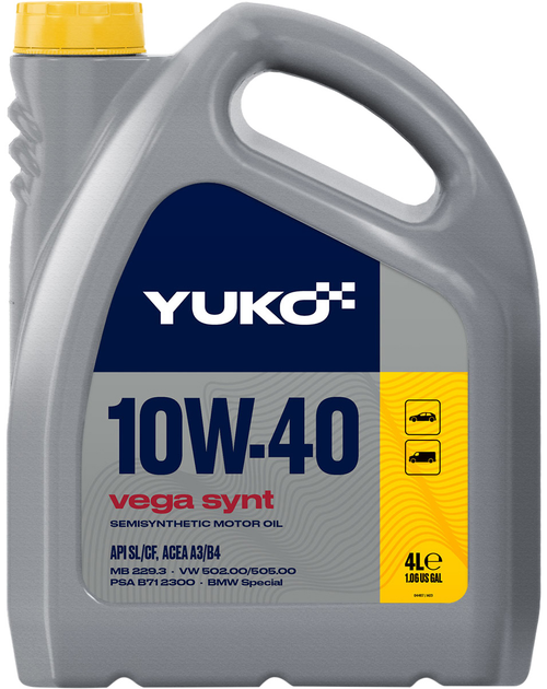 Олива двигуна YUKO Vega Synt 10w40 SG/CD 1л, фото 1