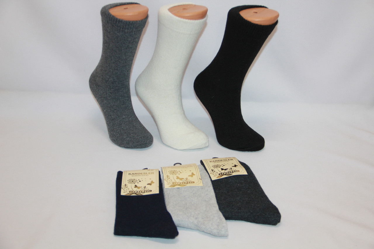 Жіночі шкарпетки вовняні високі Кардешлер темне асорті, фото 1