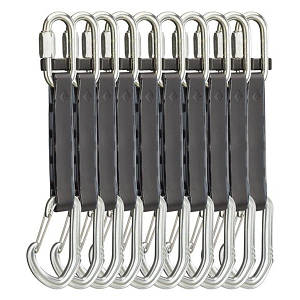 Набір відтяжок із карабінами Black Diamond Steel Livewire Gymdraw 14 см (Silver), 10 шт.