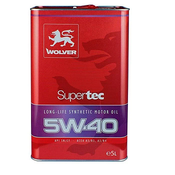 Моторна автомобільна олива WOLVER Supertec 5w40 5л