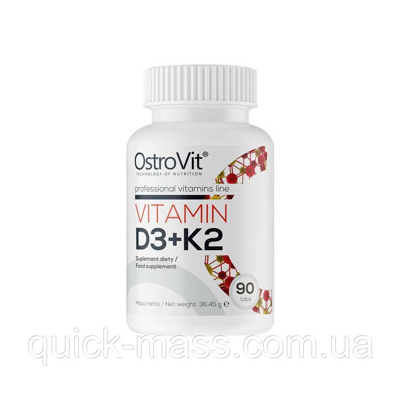 Вітаміни D3+K2 Ostrovit Vitamin D3 2000IU + K2 90 tab