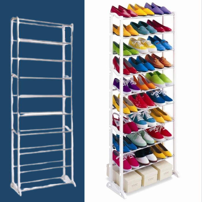 Полиця органайзер стелаж підставка для взуття Amazing Shoe Rack на 30 пар -ST-775-White.