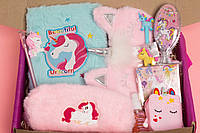 Подарунковий набір Пухнасті єдинороги з хутряними гарними предметами для дівчинки-класниці хрестиці