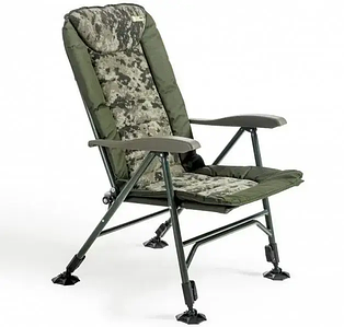 Карпове крісло рибальське Mivardi Chair CamoCODE Quattro з підлокітниками та регульованою спинкою 160кг M-CHCCQ