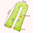 Подушка для вагітних і годування U-maxi 140х72 см Зайченята на салатовому, фото 2