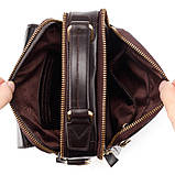 Чоловіча сумка через плече Натуральня шкіра Барсетка Чоловіча шкіряна сумка для документів планшет Чорна, фото 5