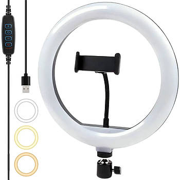 Кільцева Led лампа, 30см, з USB, YQ / Лампа для тик ток / Світлодіодна лампа для фотосесій / Селфі лампа