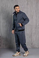Спортивний костюм чоловічий теплий зимовий Transformer графітовий кофта штани на флісі