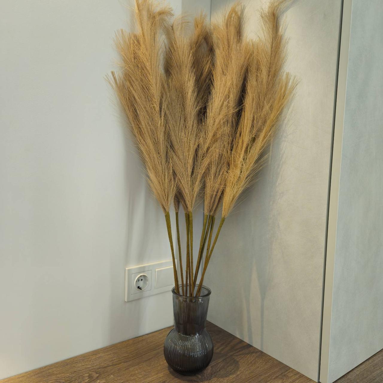 Пампасна трава штучна гілка 1шт Коричнева, фото 1