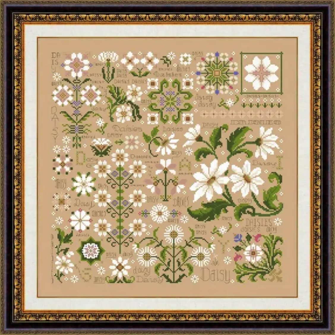 Набор для вышивания БЕЗ нанесённой на канву схемы "Fantasy daisy". AIDA 14CT printed, 43*43 см, фото 1