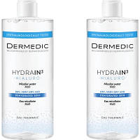 Популярний! Міцелярна вода Dermedic Hydrain 3 Hialuro H2O 2 x 500 мл (5901643175801) - Краща якість тільки на Nukleon.com.ua