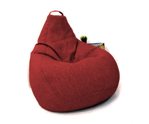 Крісло-груша рогожка червоний KatyPuf XL 125x90
