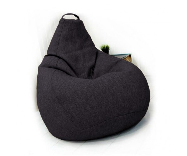 Крісло-груша рогожка сіро-фіолетовий KatyPuf XL 125x90