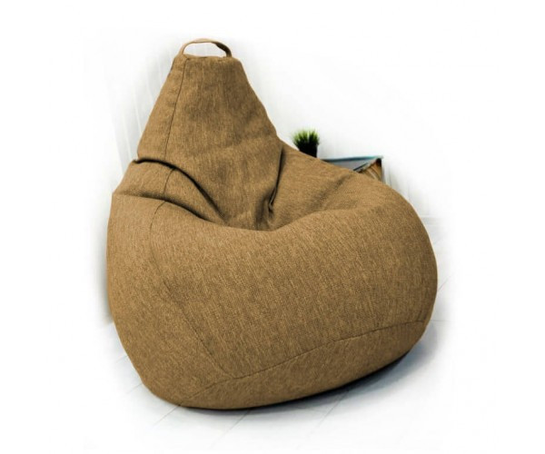 Крісло-груша рогожка бежевий KatyPuf XL 125x90