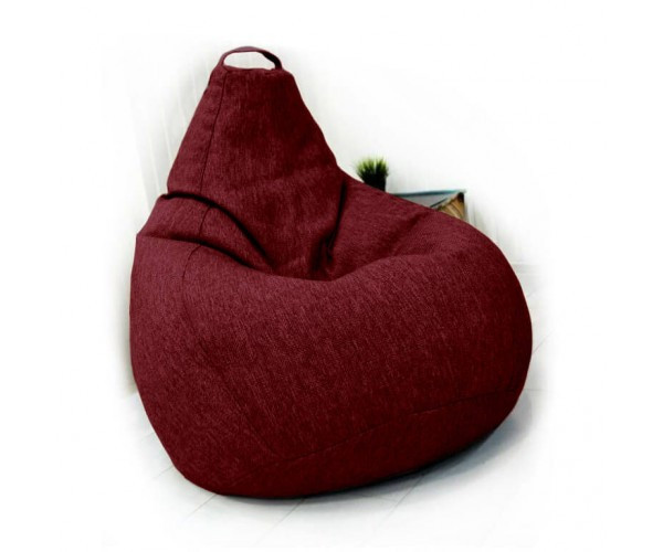 Крісло-груша рогожка бордовий KatyPuf L 100x75