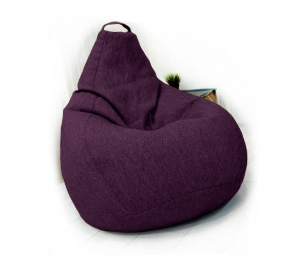 Крісло-груша рогожка фіолетовий KatyPuf XL 125x90