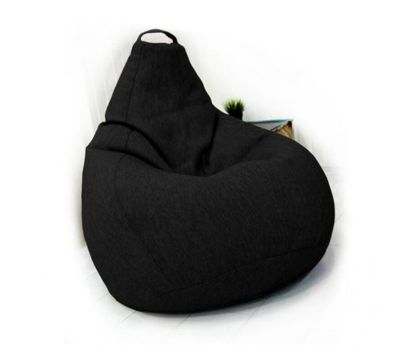 Крісло-груша рогожка чорний KatyPuf L 100x75