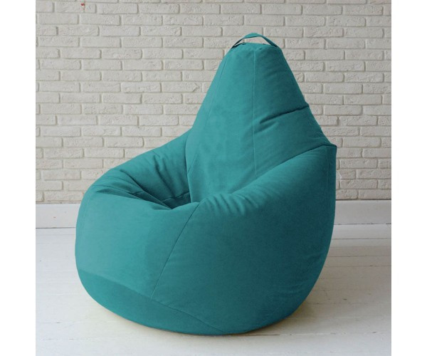 Крісло-груша велюр бірюзовий KatyPuf L 100x75
