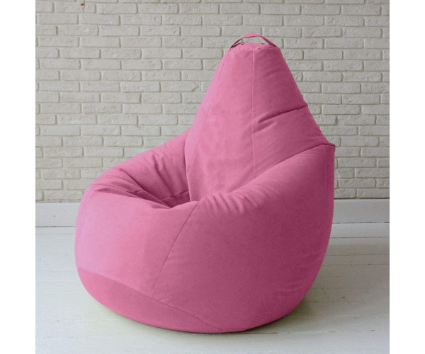 Крісло-груша велюр рожевий KatyPuf L 100x75