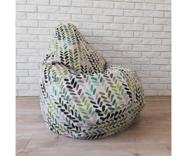 Крісло-груша велюр з принтом "Косичка" KatyPuf L 100x75