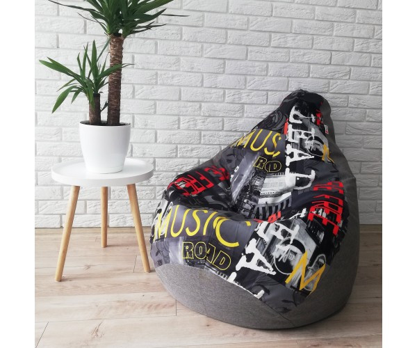 Крісло-груша рогожка "Music" KatyPuf L 100x75