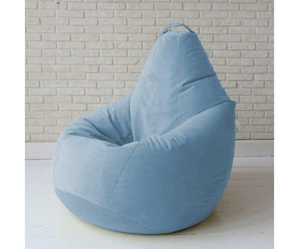 Крісло-груша велюр блакитний KatyPuf L 100x75