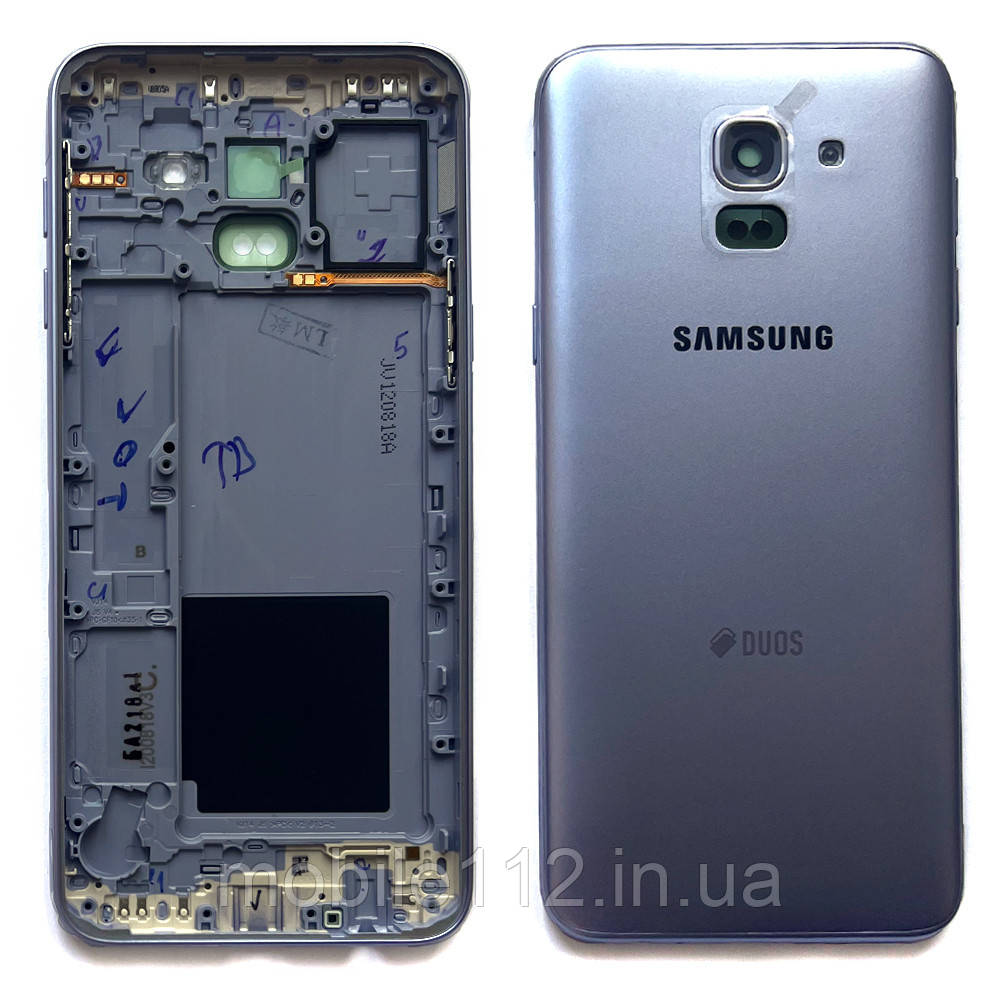 Корпус кришка Samsung Galaxy J6 2018 J600F (блакитний оригінал Китай), фото 1