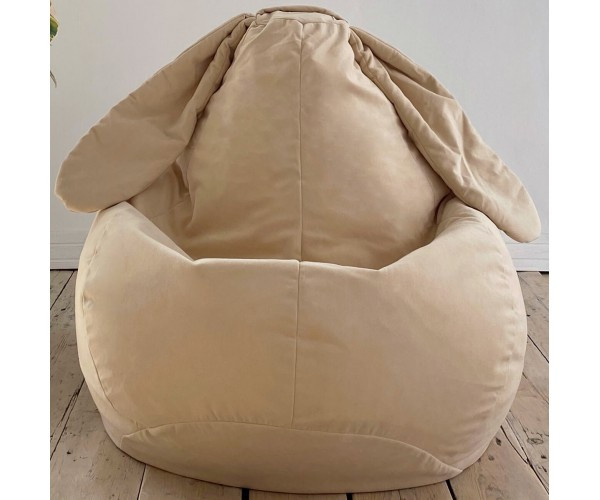 Крісло-груша велюр "Зайка" беж KatyPuf L 100x75, фото 1