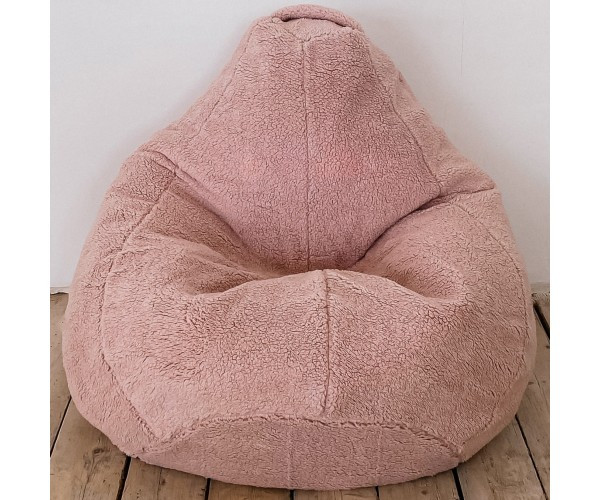 Крісло-груша велюр плюш рожевий KatyPuf L 100x75