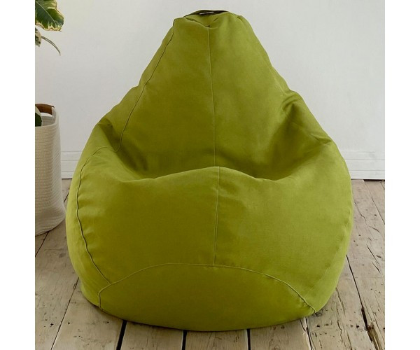Крісло-груша рогожка салатовий KatyPuf XL 125x90