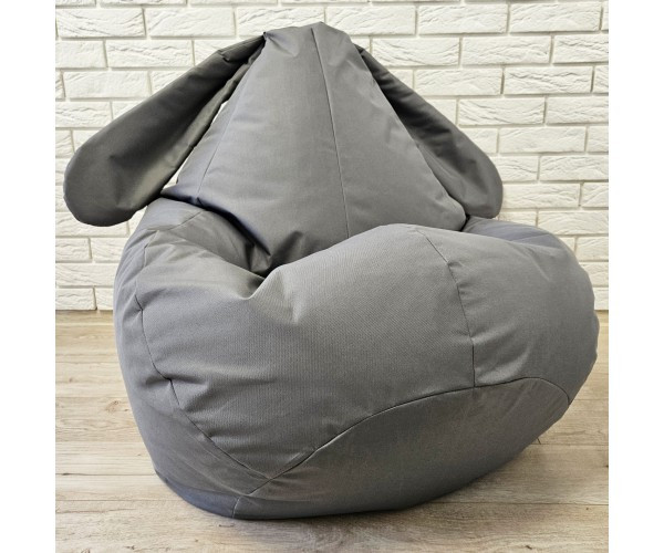 Крісло-груша нейлон Oxford "Зайка" сірий KatyPuf L 100x75