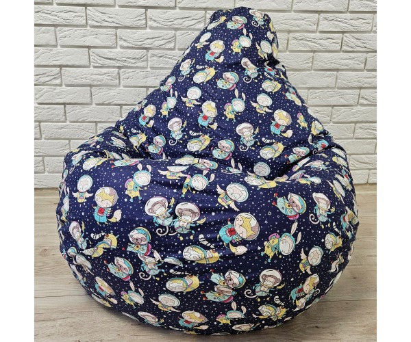 Крісло-груша бавовна "Космонавти" KatyPuf XXL 140x100