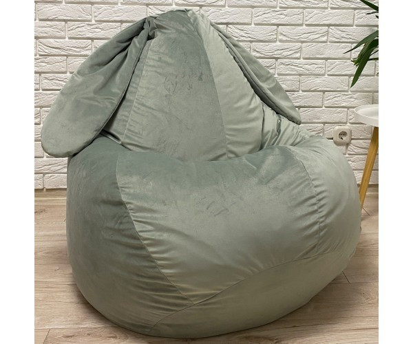 Крісло-груша велюр "Зайка" м'ята KatyPuf L 100x75