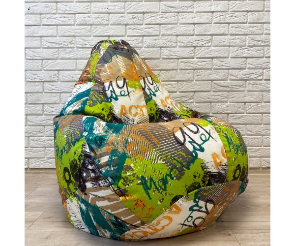 Крісло-груша велюр "ОK" зелений KatyPuf XL 125x90