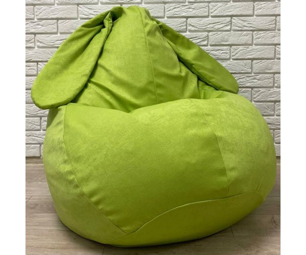 Крісло-груша рогожка "Зайка" салатовий KatyPuf XXL 140x100