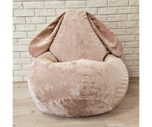 Крісло-груша мрамор "Зайка" пудра KatyPuf L 100x75