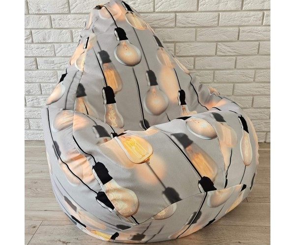 Крісло-груша велюр "Лампочкі" KatyPuf XL 125x90