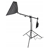 Комплект студійного освітлення зі софтбоксами та журавлем 50х70 для фото та відео, фото 4