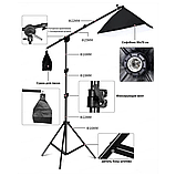 Комплект студійного освітлення зі софтбоксами та журавлем 50х70 для фото та відео, фото 7