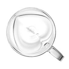 Набір чашок із ручками та подвійними стінками ARDESTO, серце, 250 мл, 2 шт., боросилікатне скло, прозорий, фото 3