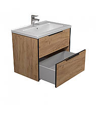Тумба Line Craft 70 з умивальником Rodeo 70 дуб крафт/чорна, фото 5