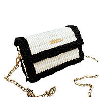 Канва з фурнітурою Meidone та нитками набір для створення сумки своїми руками білий/чорний