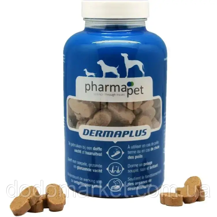 Харчова добавка для собак Pharma Pet Dermaplus при випадінні або тьмяності шерсті 235 г, фото 1