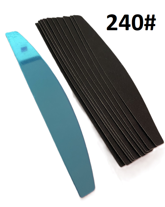 Пилочка для манікюру основа (Металева основа "півмісяць зі змінними файлами 10шт 240# у подарунок), фото 1