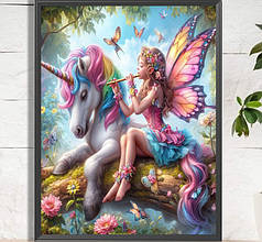 Набір алмазна мозаїка Фея та єдиноріг 40х50 см