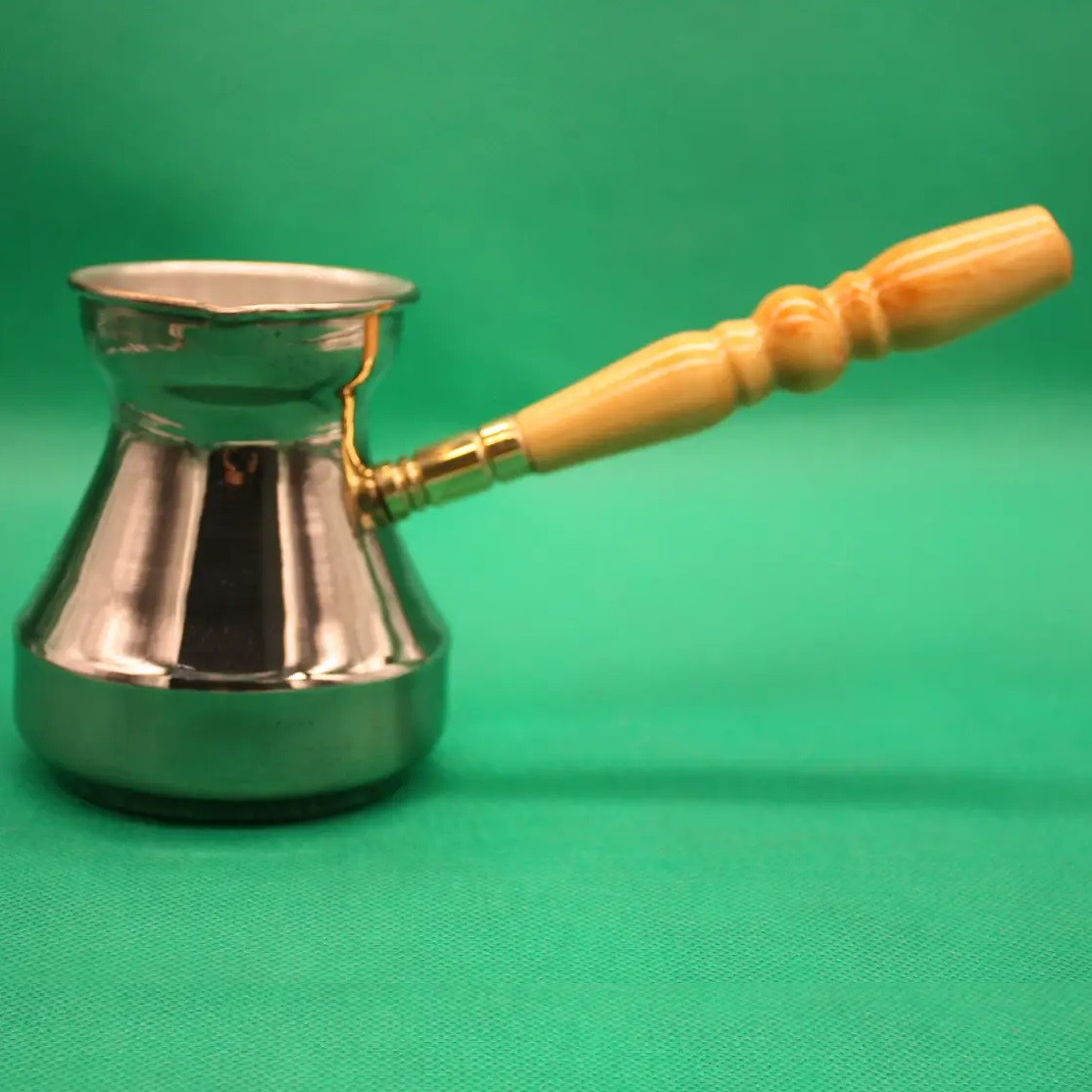 Турка мідна 250 мл. Сторчай цільнокатна покриття нікель, фото 1