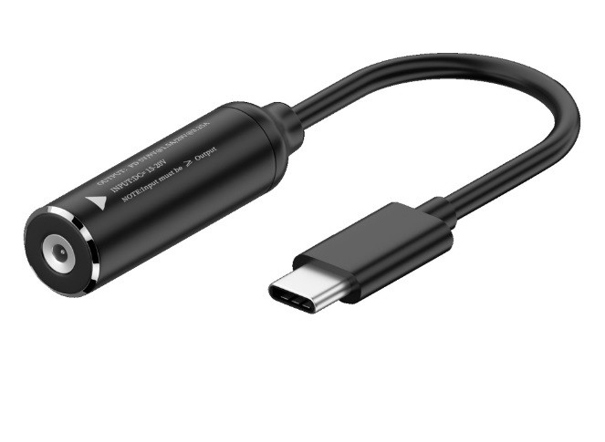 DC 5.5×2.5 на Type-C 65W перехідник перетворювач живлення для заряджання ноутбука від повербанка блока живлення