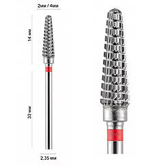 Фреза твердосплавна реверсивна IRMA 34004 DLX Конус закруглений Ø 4 мм червона (DXF000961)